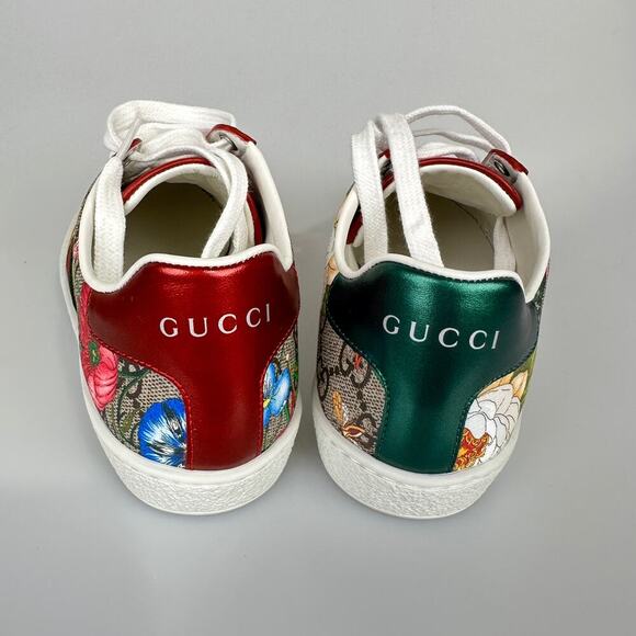 NIB Gucci flora print low-top sneakers Size 34 - Picture 8 of 12